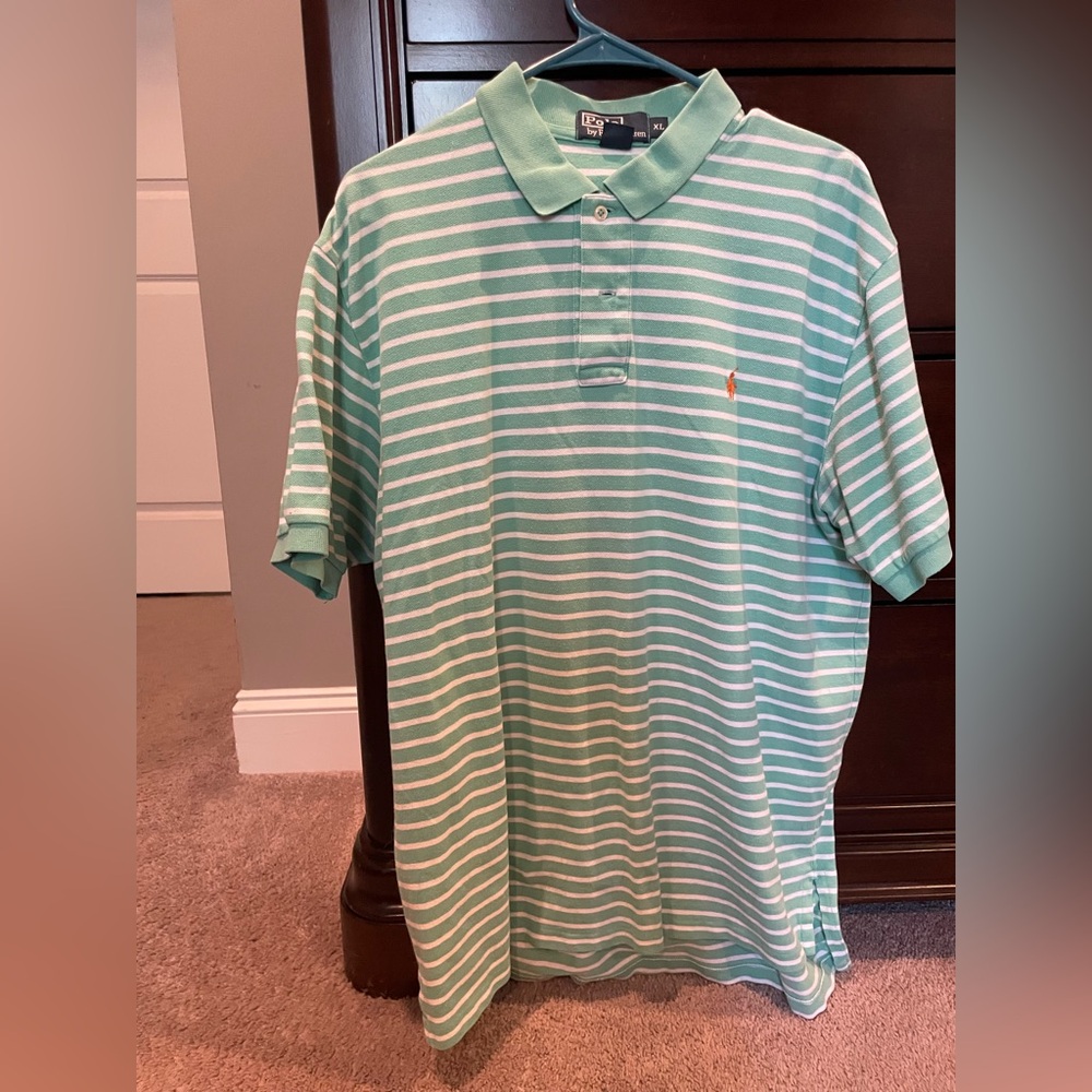 Ralph Lauren Mint Green Striped Polo Shirt